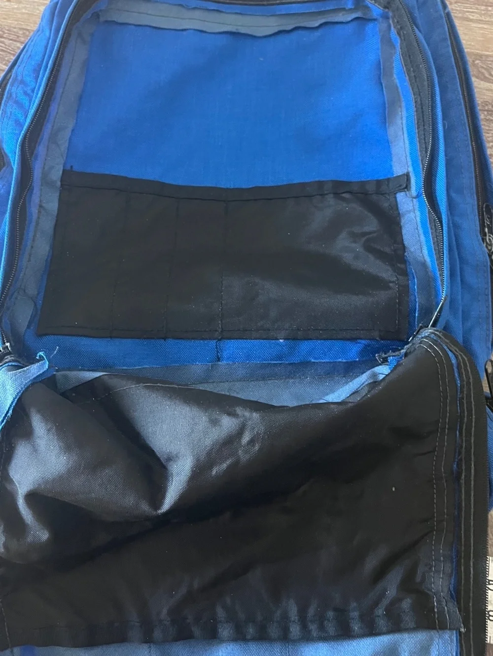 Vintage JanSport Backpack Made in USA Blue Multi Pocket 80s 90s School Bag